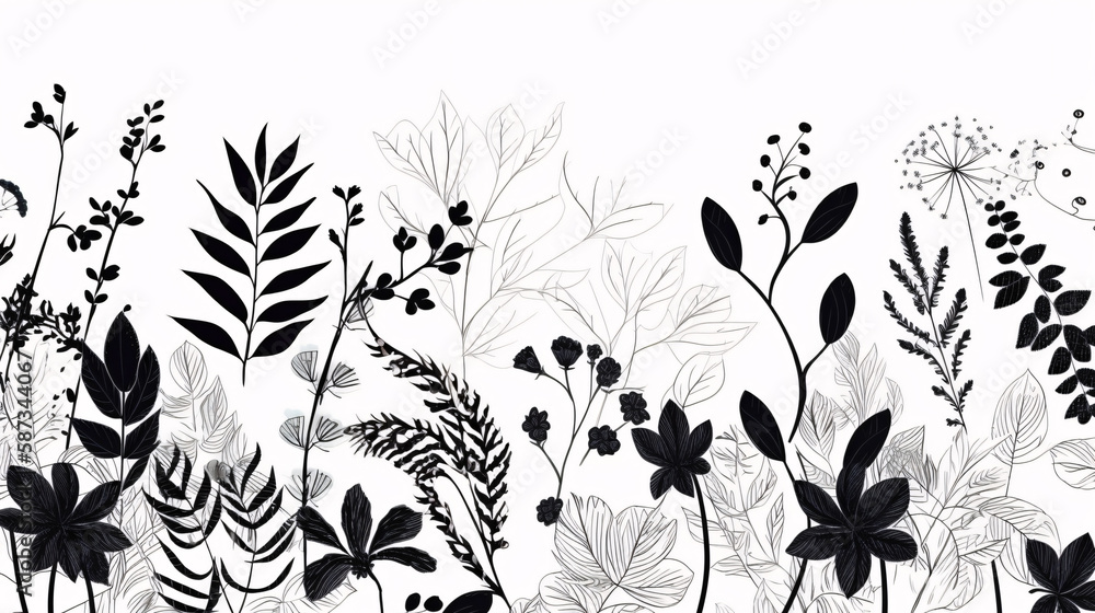 grass and flowers vector background generative ai grass and flowers vector background generative ai