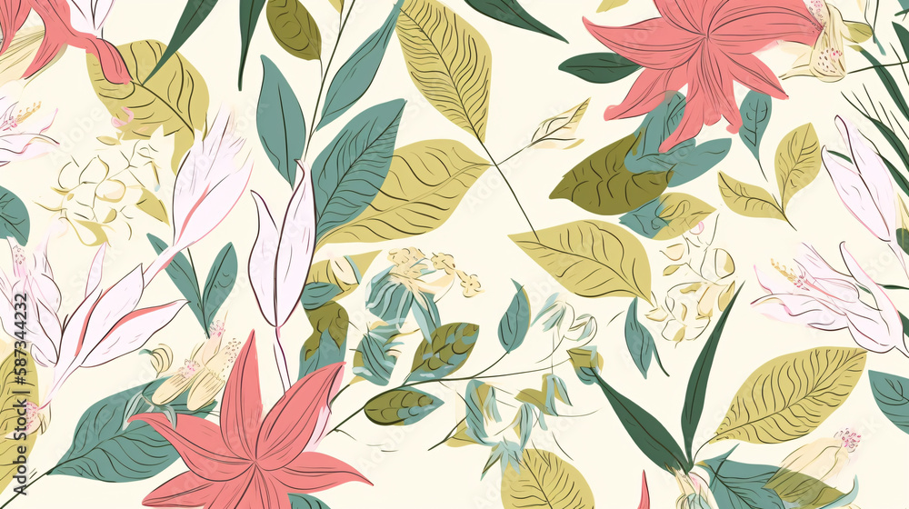 grass and flowers vector background generative ai grass and flowers vector background generative ai