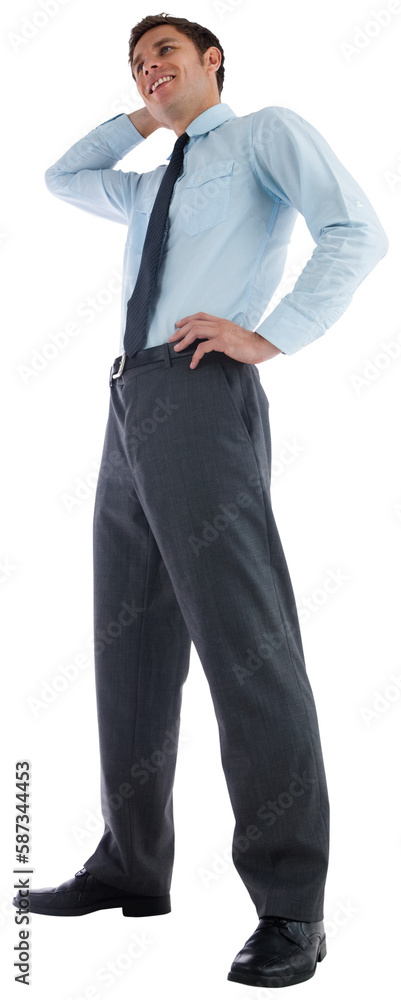 Thinking businessman with hand on head Thinking businessman with hand on head
