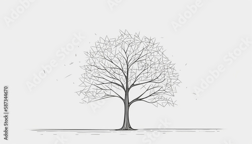 Minimalistic Tree  modern  outline  generative AI