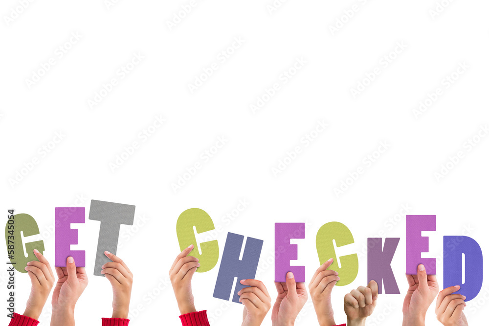 Hands holding up get checked