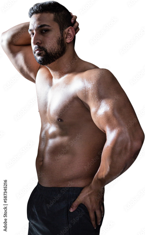 Portrait of a confident bodybuilder man