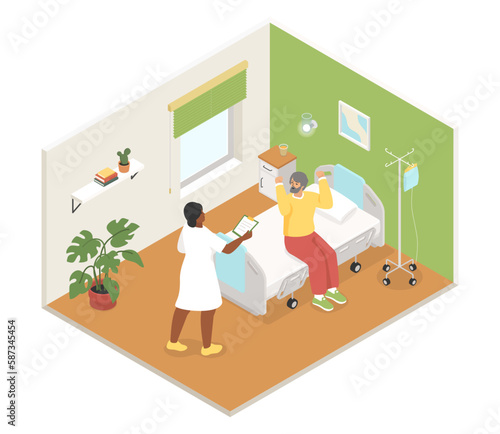Visiting a doctor - modern vector colorful isometric illustration