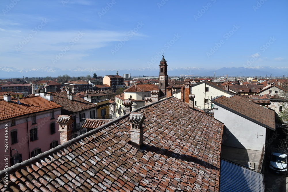 The town of Fossano seen from above