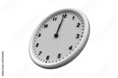 Analog clock over white background