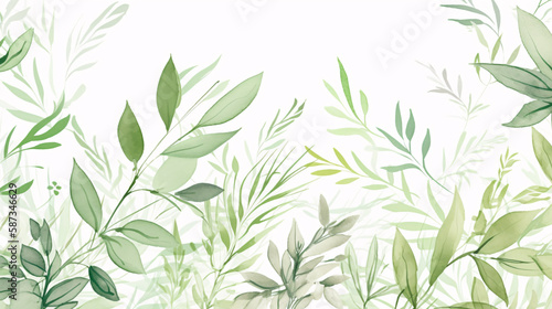 illustration of botanical plant leaves and flowers wallpaper great for post cards generative ai
