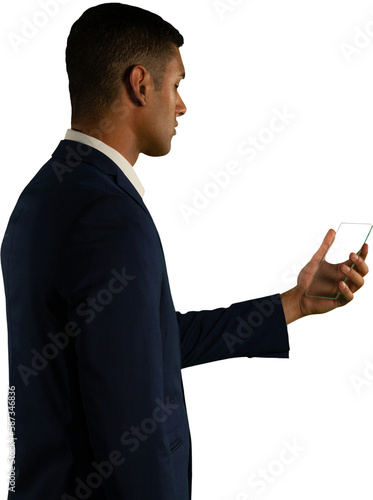 Man touching glass sheet