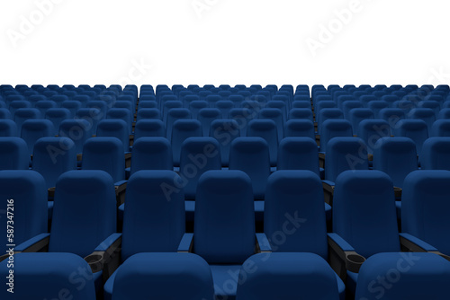 Empty blue theater auditorium chairs © vectorfusionart