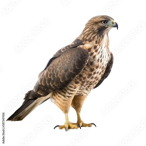 brown hawk isolated on white