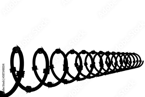 Illustration of spiral barbed wire