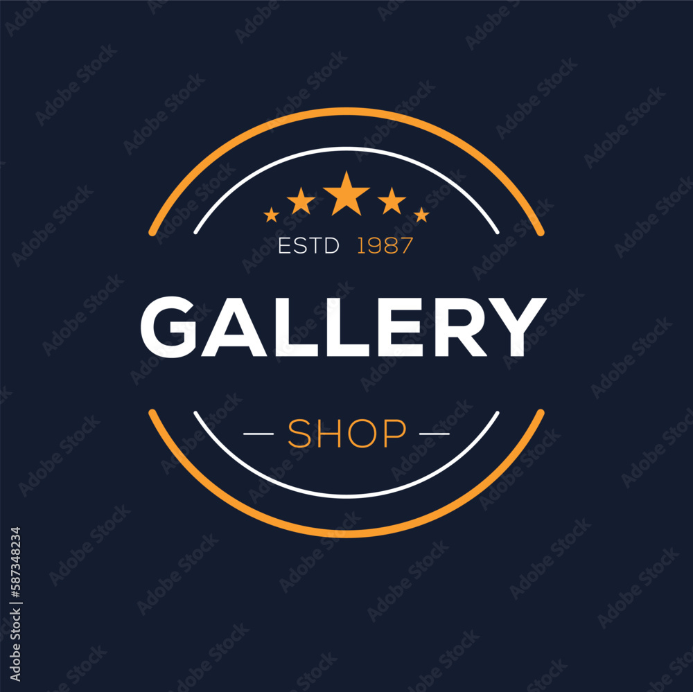 Creative (Gallery) shop design, vector illustration.