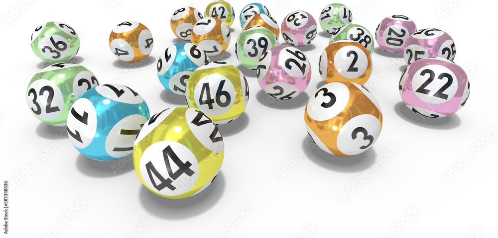 Naklejka premium Lottery balls with numbers