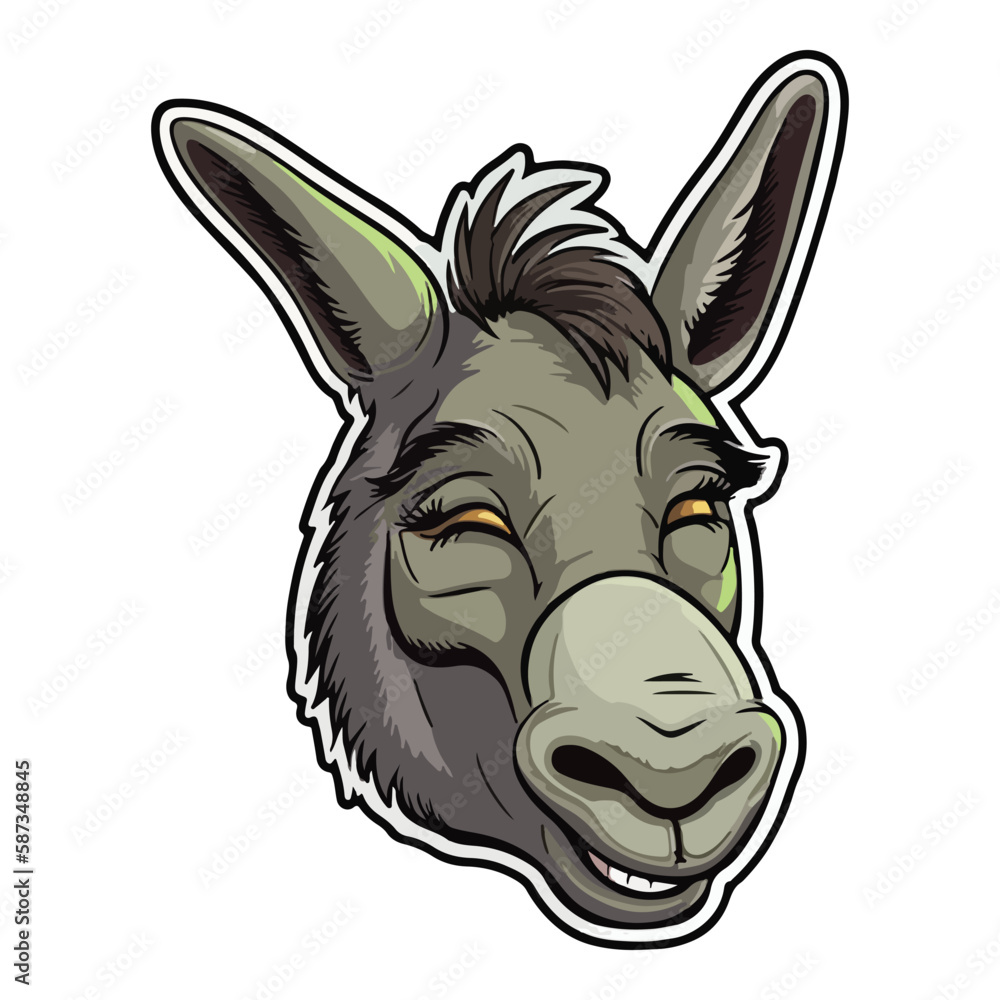 Donkey Flat Icon Isolated On White Background