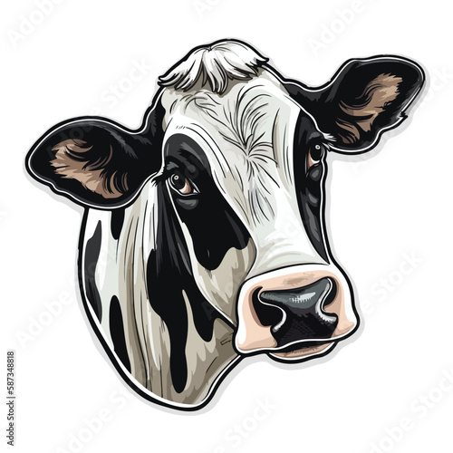 Cow Flat Icon Isolated On White Background