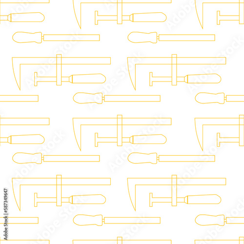 Digitally generated image of carpentry tools in yellow color