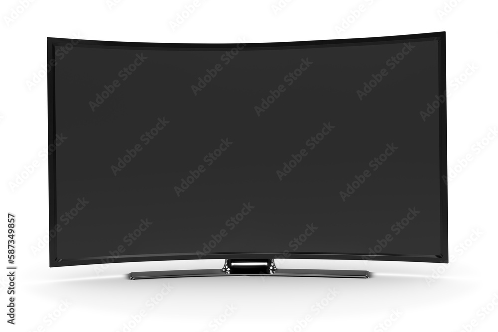Flat blank television set over white background Flat blank television set over white background