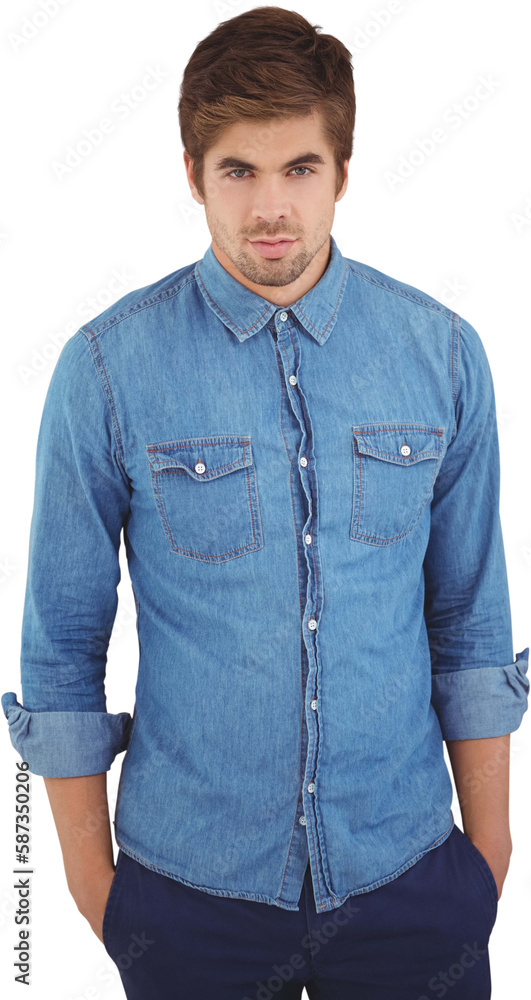Portrait of confident hipster with hands in pockets Portrait of confident hipster with hands in pockets