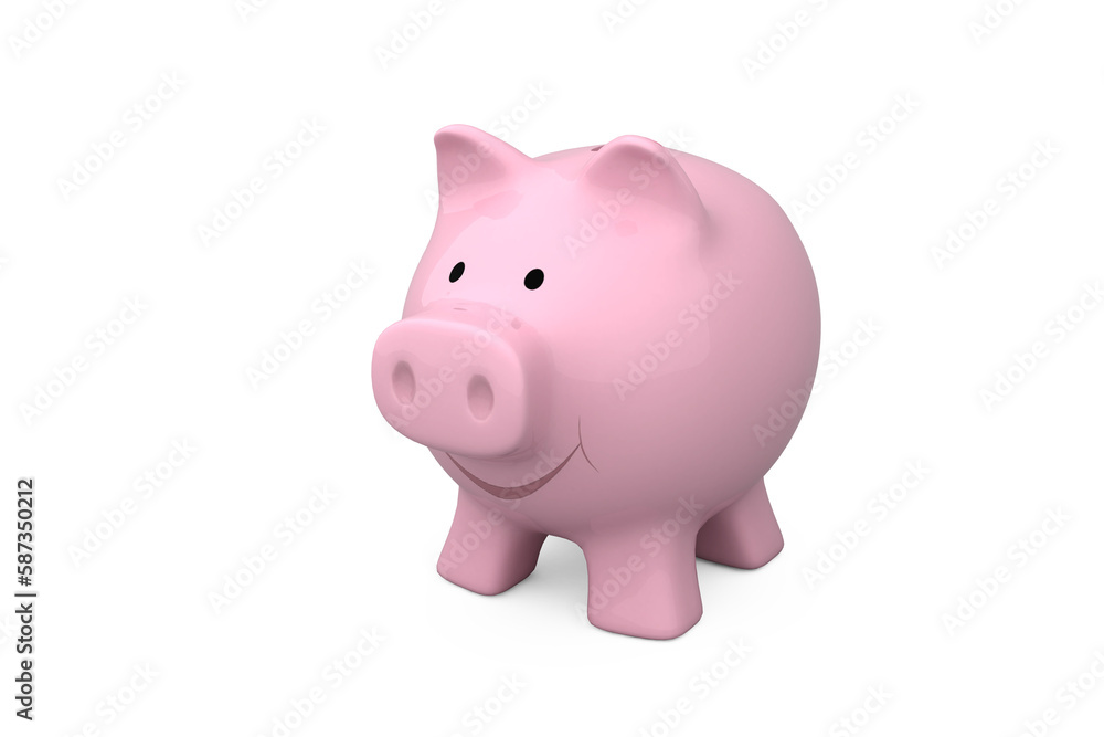 Digitally generated image of pink piggy bank