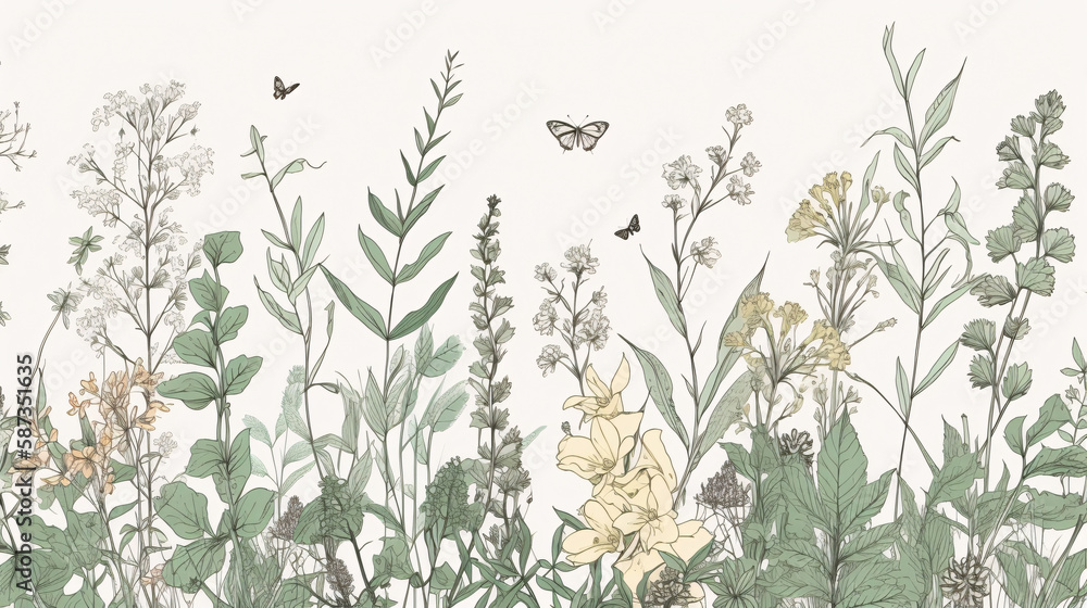 flower leaves design pattern illustration for card and background generative ai flower leaves design pattern illustration for card and background generative ai