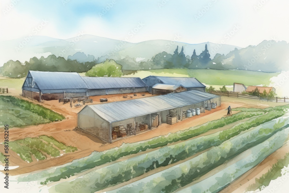 An eco-friendly farm- made with Generative Ai