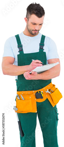 Repairman writing on a clipboard © vectorfusionart