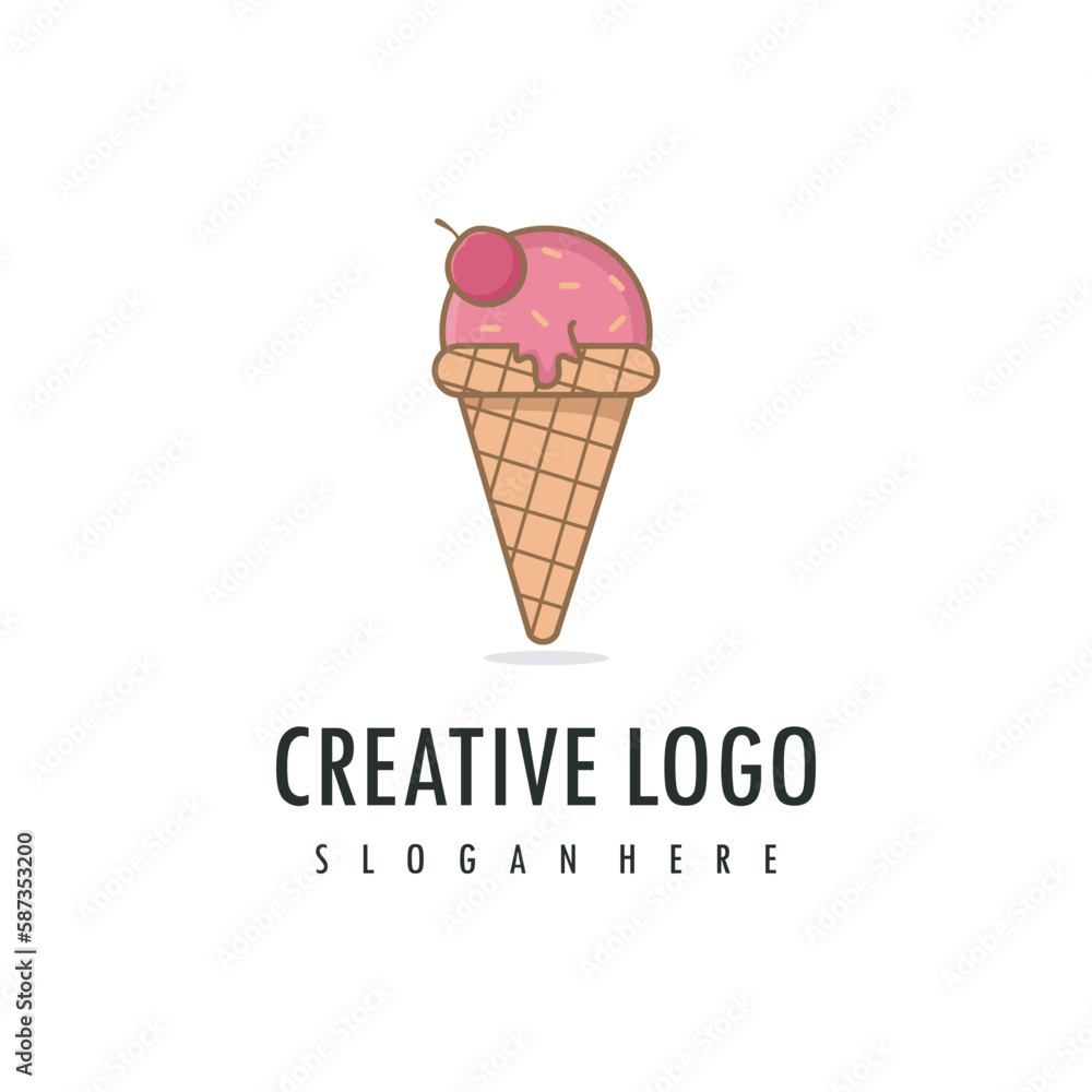 Ice cream logo design vector icon Ice cream logo design vector icon