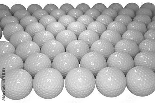 Golf balls against white background