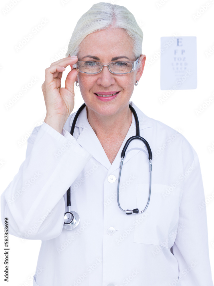 Portrait of smiling female doctor wearing glasses Portrait of smiling female doctor wearing glasses