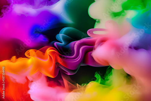 AI generated Abstract Vibrant Colorful Smoke Background