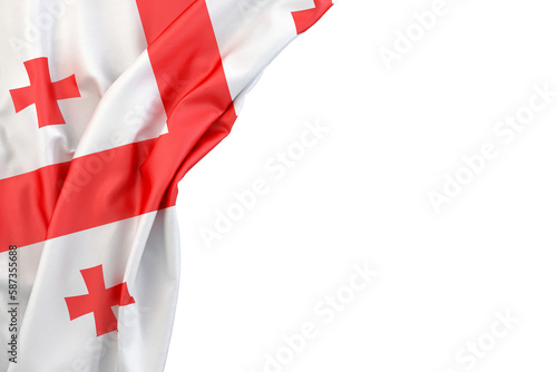 Fotografie Flag of Georgia in the corner on white background
