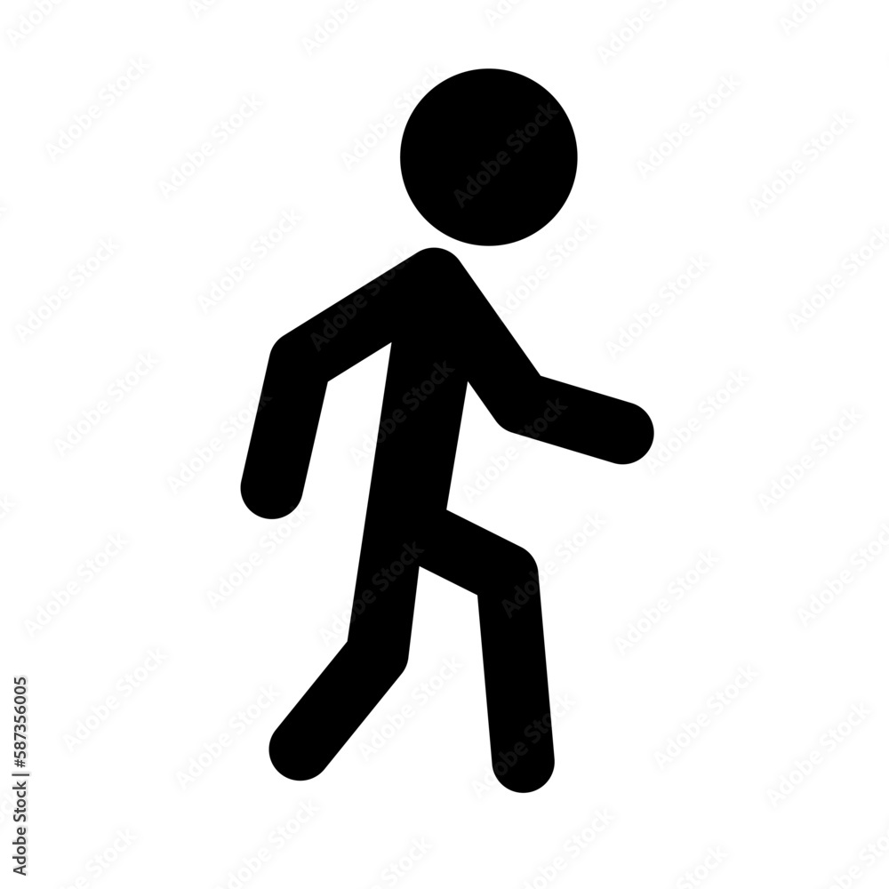Walking person silhouette icon. Vector. Walking person silhouette icon. Vector.