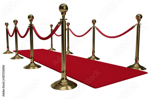 Gold rope barrier and red carpet