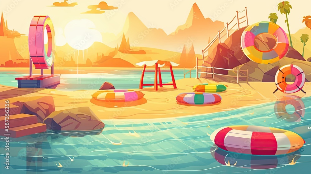 summer is approaching this year as well.  This content proposal contains references related to summer leisure activities, and among them, illustration Generative AI