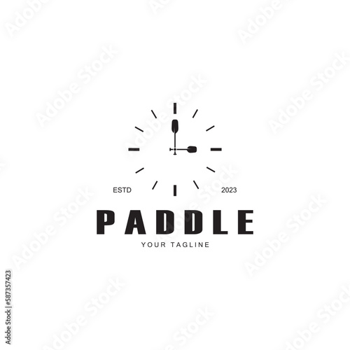 simple paddle logo,design for surfing,rafting,canoe,boat,surfing and rowing equipment business,vector
