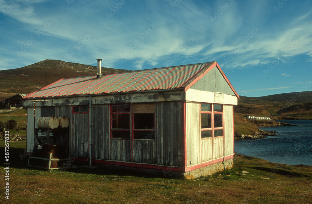 Base, Ile Sanders, Iles Falkland, Malouines, Iles Sub Antarctiques Base, Ile Sanders, Iles Falkland, Malouines, Iles Sub Antarctiques