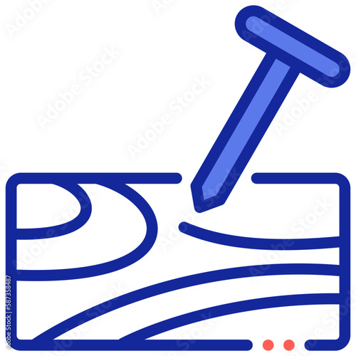 Fasteners for woodworking and construction icons