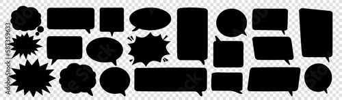 Speech bubble set. Comic speech doodle. Vector call-outs set.	 photo