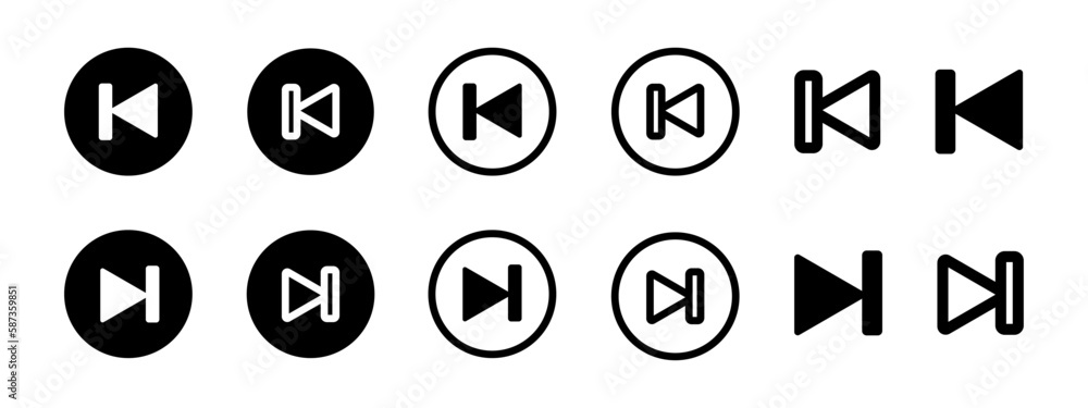 Set of media player isolated element. Vector icons. Design media player symbol. Set of media player isolated element. Vector icons. Design media player symbol.