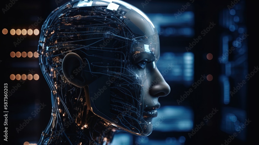 Künstliche Intelligenz Kopf im Fokus Künstliche Intelligenz Kopf im Fokus