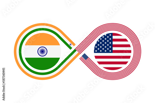unity concept. hindi and american english language translation icon. vector illustration isolated on white background