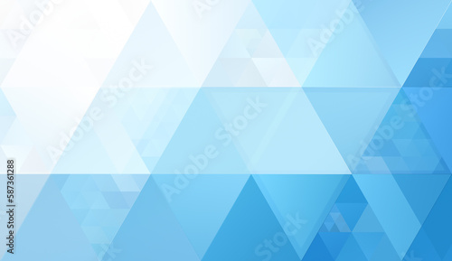 Valokuva Abstract background made of many white, light blue and blue triangles in different sizes