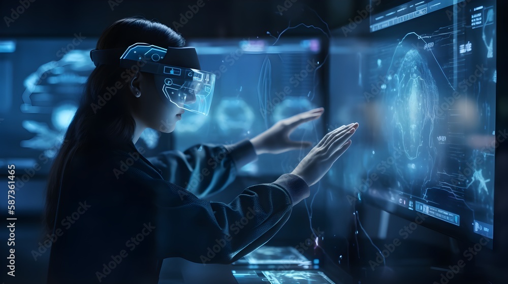 Virtual Reality Interaction, Holographic Cybersecurity Displays, Generative Ai, Generative, Ki Virtual Reality Interaction, Holographic Cybersecurity Displays, Generative Ai, Generative, Ki