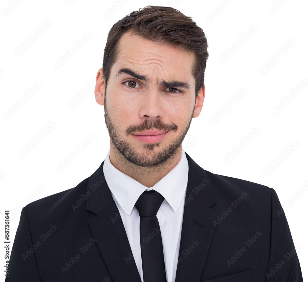 Portrait of a skeptical businessman well dressed Portrait of a skeptical businessman well dressed