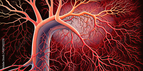 Arteries and Veins, blood vessels - Generative AI photo