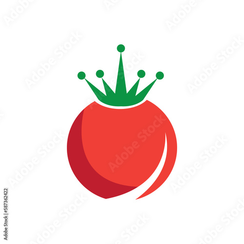 king of tomatoes logo template design vector illustration crown