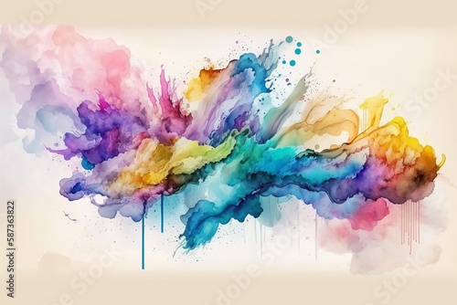 Abstract colorful watercolor background,Generative AI