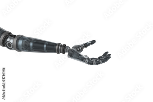 Digital image of black cyborg hand
