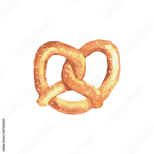 vector illustration. painted in watercolor. pretzel icon. bakery. bakery product. sweetness. dessert. food