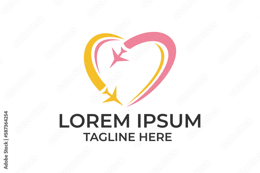 Plain Love Agency Logo Icon Design Vector Illustration Template