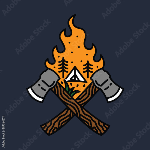 Bonfire graphic illustration vector art t-shirt design